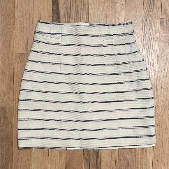 H&M Cream and Blue Striped Skirt - Picture 1 of 3